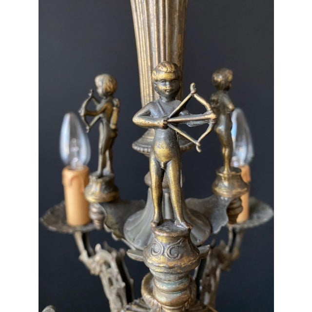 Vintage Brass Chandelier with Archers, 1960s For Sale - Image 6 of 12