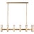Ian K. Fowler for Visual Comfort Signature Malik Large Linear Chandelier in Hand-Rubbed Antique Brass with Alabaster For Sale