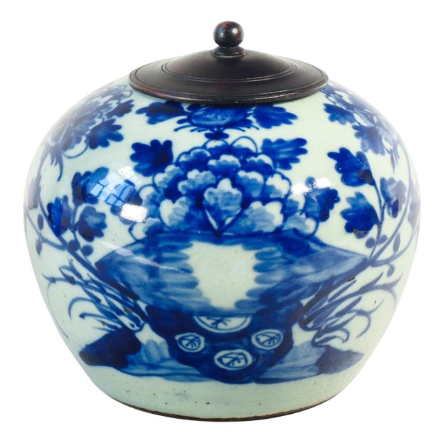 Ceramic Spice Jar in Blue on White, China For Sale
