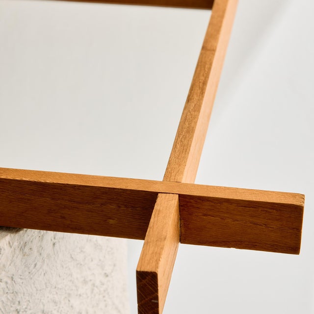 Wood Vintage Oak Framed Mirror, 1960s For Sale - Image 7 of 10