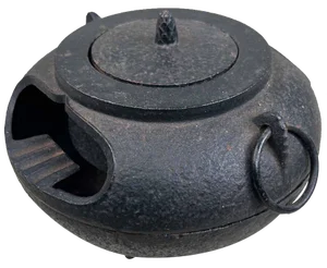 Japanese Cast Iron Chagama Furo Ashtray by Nambu Tekki, 1960s