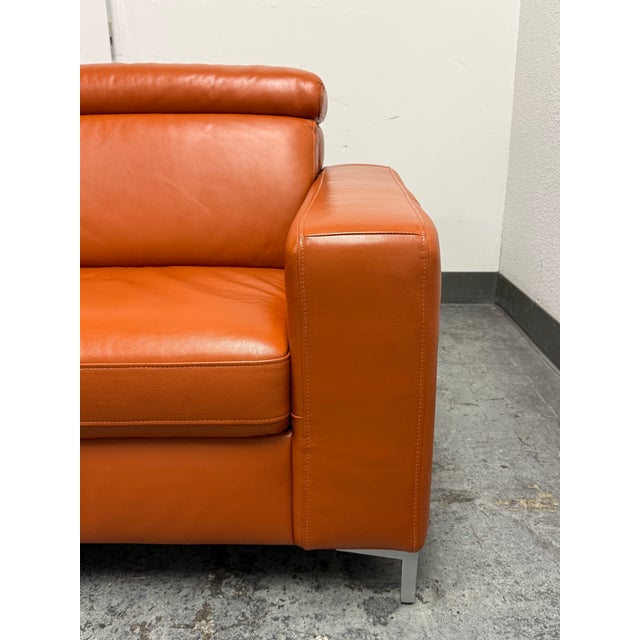 Queen Size Andrew Leather Sleeper Sofa For Sale - Image 9 of 12