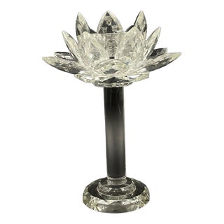 Crystal Lotus Flower Candlestick, 1976 For Sale