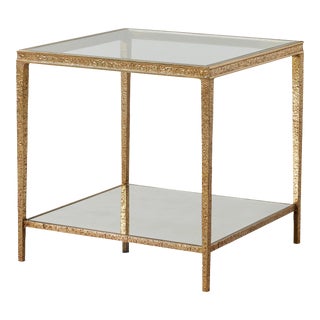 Modern History Sculpture Square End Table For Sale