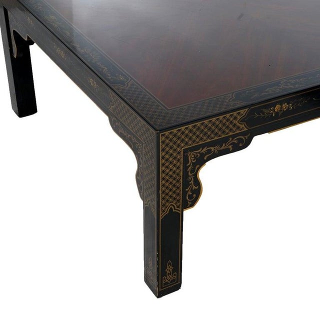 1950s Drexel Heritage Mahogany and Ebonized Chinoiserie Decorated Low Table C1950 For Sale - Image 5 of 9