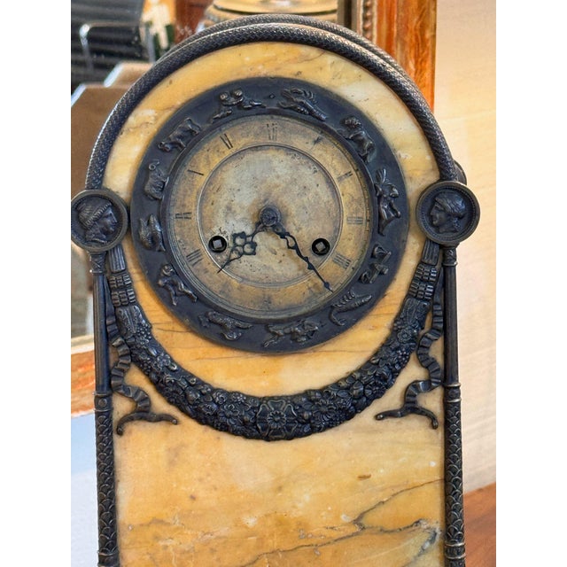 19th Century 19th Century French Mantel Clock With Zodiac Dial and Reading Figure For Sale - Image 5 of 11