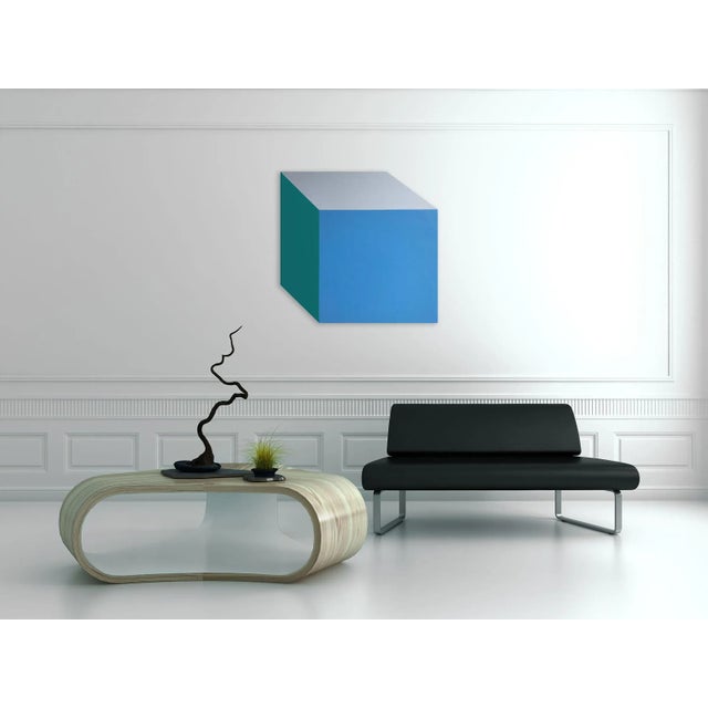 Acrylic on aluminium core panel Edition: Unique, Unframed. Hallard works with the themes of space and geometry,...