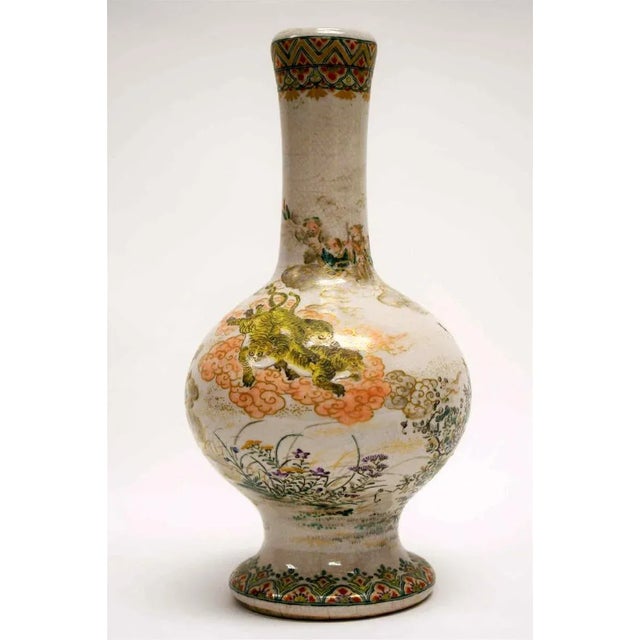Ceramic Early Japanese Satsuma Antique Vase For Sale - Image 7 of 13