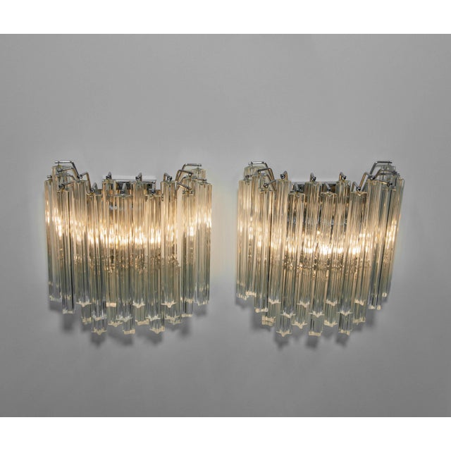 Clear Venini Murano Glass Wall Lights from Camer, 1970s, Set of 2 For Sale - Image 10 of 10