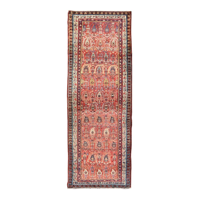 Antique Persian Serab Runner With Boteh and Paisley Design 3'9 X 10' For Sale