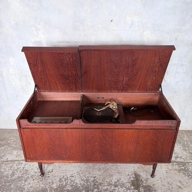 Mid-Century Teak Armstrong Radiogram Record Player Cabinet For Sale - Image 4 of 10