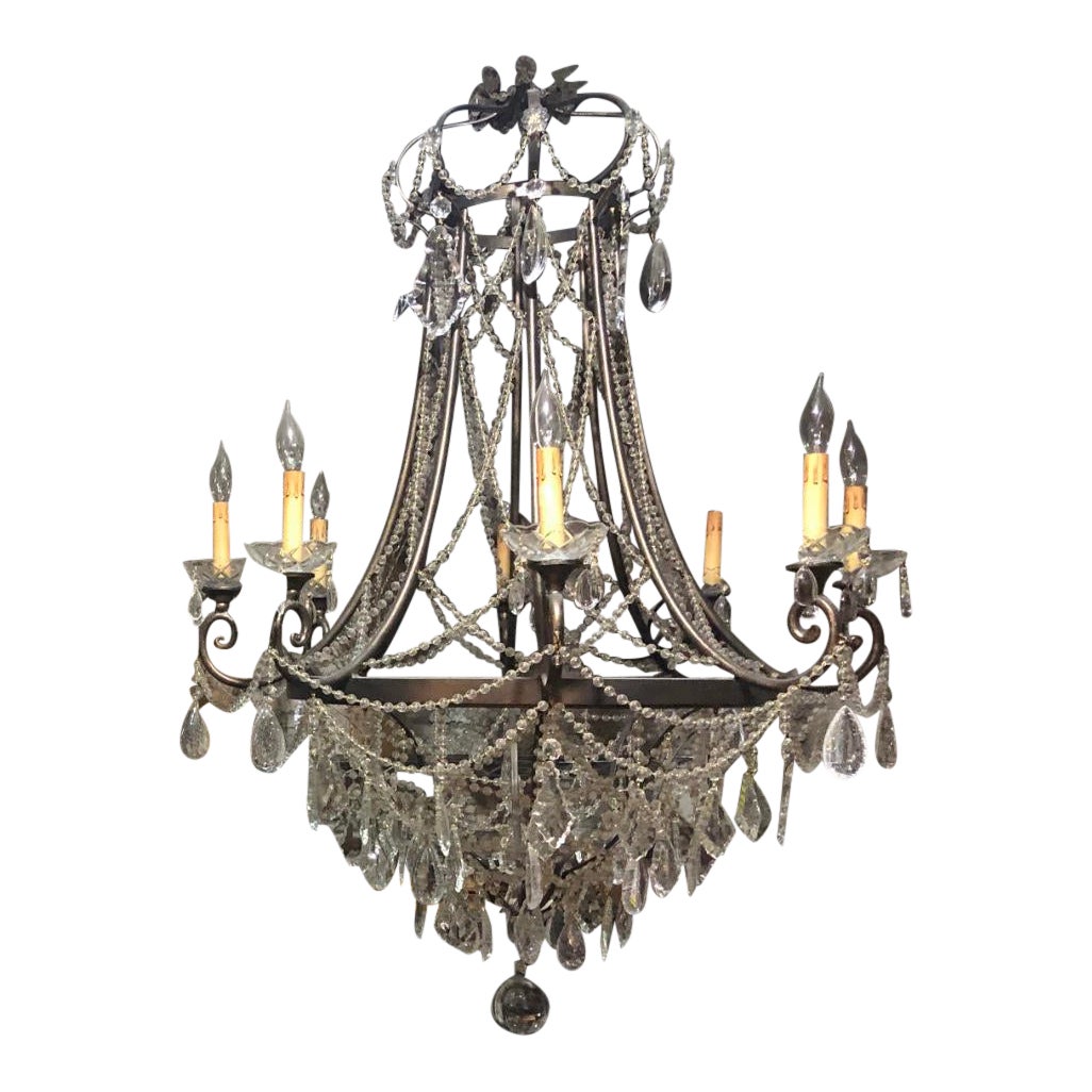 French Provincial Curry and Company Crystal Chandelier Chairish