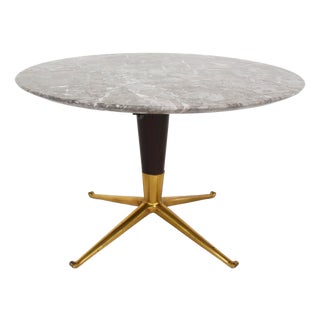 Italian Brass and Marble Coffee Table by Cesare Lacca, 1950 For Sale