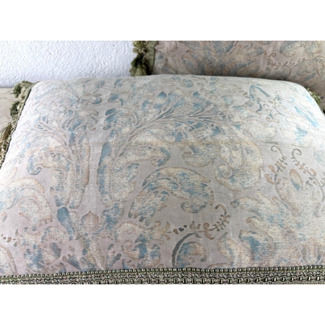 Fortuny Vintage Handcrafted Tasseled Italian Fortuny Pillows/a Pair For Sale - Image 4 of 10