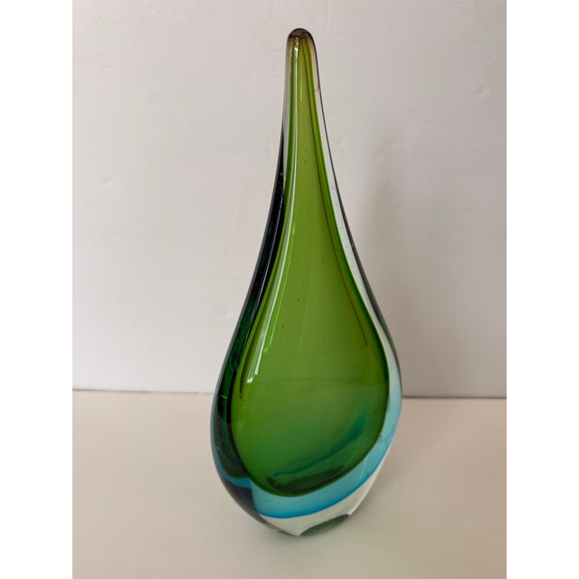 Mid-Century Modern Murano Sommerso Teardrop Sculpture For Sale - Image 3 of 12
