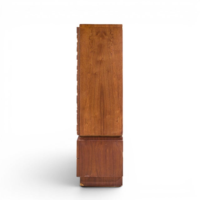 Mid 20th Century Lane Brutalist Mid Century Walnut Armoire Dresser For Sale - Image 5 of 9