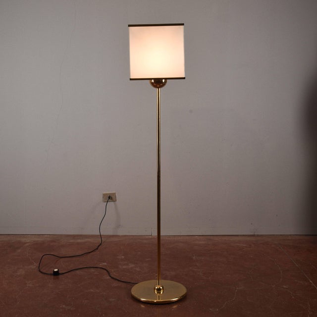 Metal Brass Floor Lamp, 1980s For Sale - Image 7 of 18