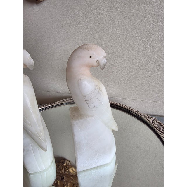 Vintage Alabaster Parrot Bookends For Sale - Image 12 of 15
