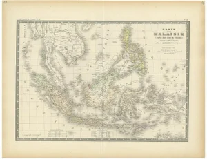 Antique Map of the East Indies by Levasseur, 1875