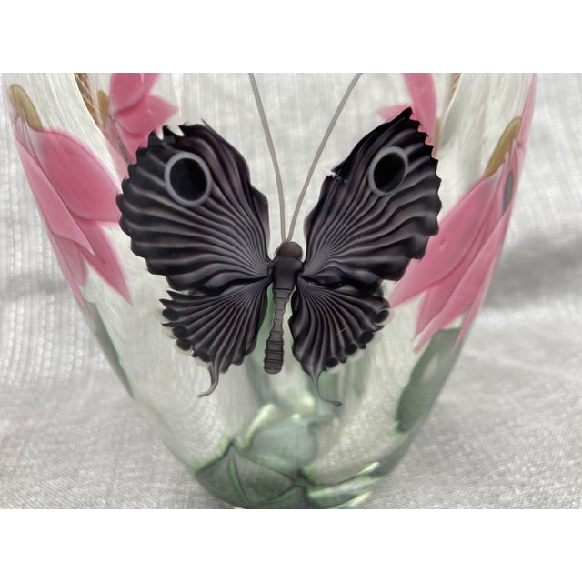 Orient and Flume Byers Sillars Floral Butterfly Art Glass Paperweight Vase 24/300 For Sale - Image 11 of 18