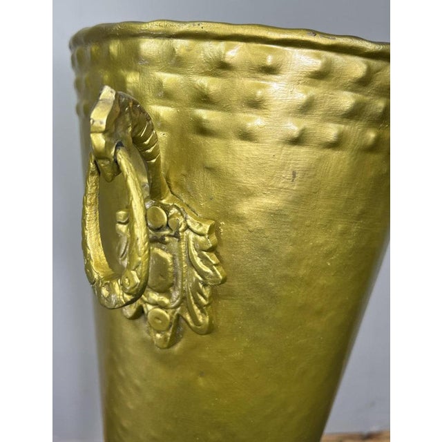 Vintage French Style Metal Carved Umbrella Stand For Sale - Image 5 of 11