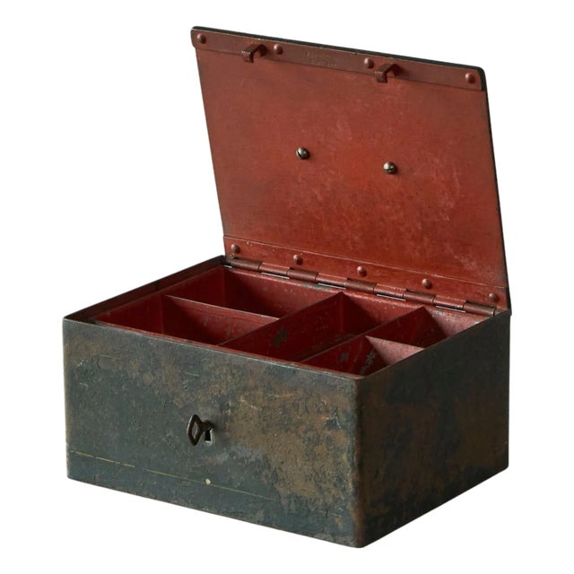 Iron Box in Patinated Metal from Zimmermann Stuttgart, 1920s For Sale