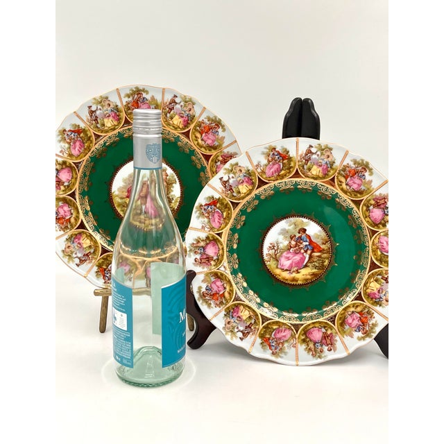 Victorian Courting Couple Plates Exquisite Royal Vienna Bavarian porcelain plates dating from the 1940s–1950s. These...