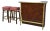 Mid 20th Century Modern Dry Bar and Barstool Set Attributed to Ficks Reed For Sale