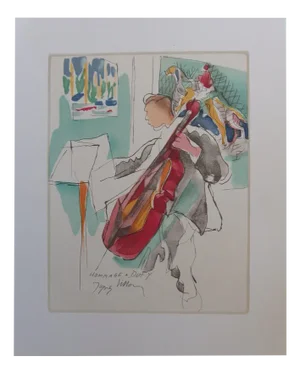 Jacques Villon, The Cellist, Lithograph