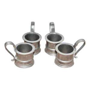 Vintage Mid Century Wilton Pewter Mugs, Made in the Usa - Set of 4
