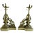 Brass Chenets or Andirons, Magical or Oil Lamp Motif, 19th Century - a Pair For Sale
