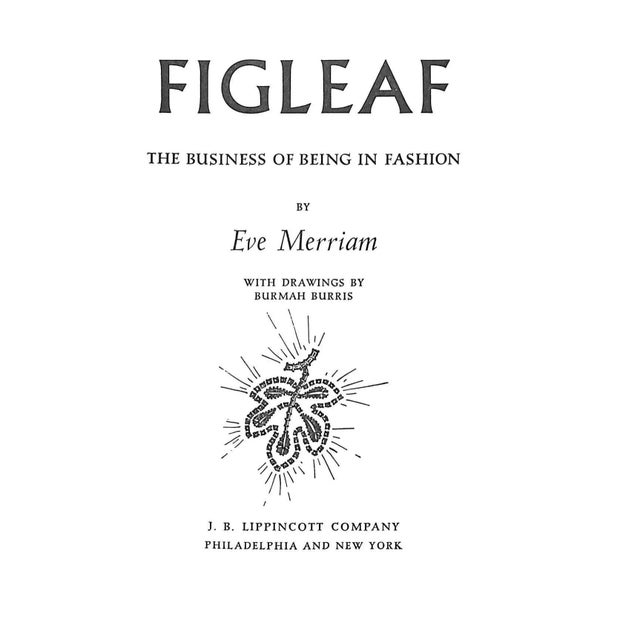 "Figleaf: The Business of Being in Fashion" 1960 Merriam, Eve For Sale - Image 4 of 5