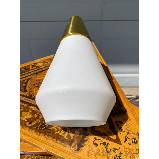 Mid-Century Modern Brass and Frosted Brass Wall Mount Sconce For Sale - Image 4 of 7