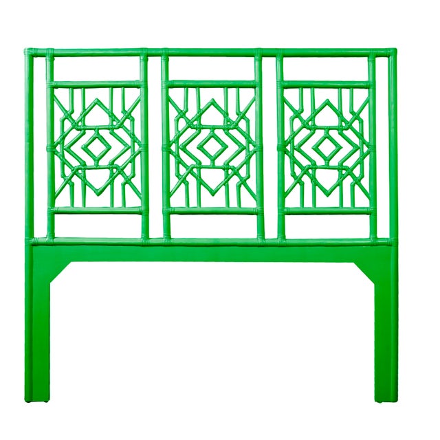 Coastal Tulum Platform Bed Queen, Bright Green For Sale - Image 3 of 7