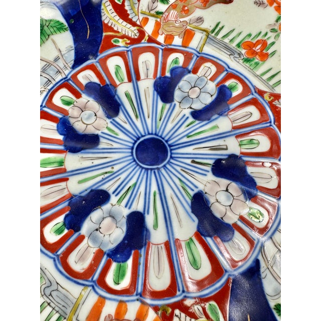 Imari Porcelain Large Vintage Imari Decorative Plate For Sale - Image 4 of 9