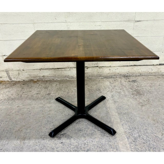 Metal Cafe or Bistro Pedestal Table With Metal Base For Sale - Image 7 of 10