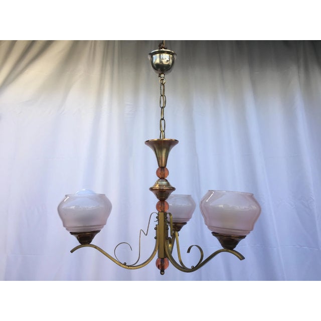 Art Deco Chandelier, 1950s For Sale - Image 4 of 17