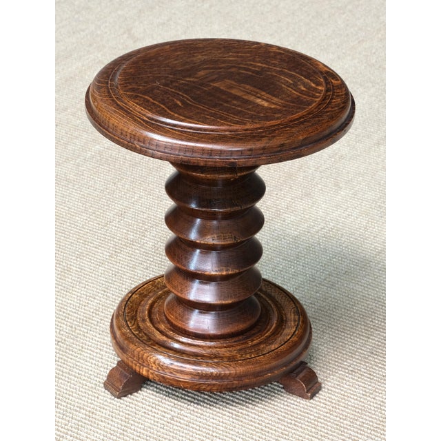 Small Sculptural Side Table in Oak attributed to Charles Dudouyt, France, 1950s For Sale - Image 4 of 8