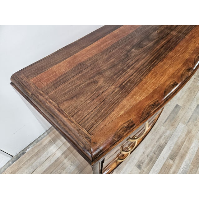 Brown Vintage Art Deco Chest of Drawers in Walnut Burl with Three Drawers, 1940 For Sale - Image 8 of 18