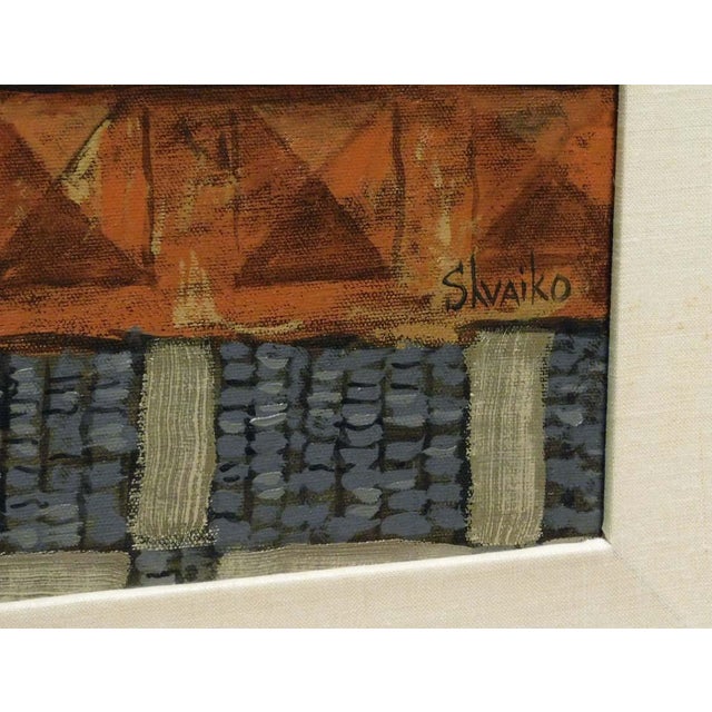 2000 - 2009 Viktor Shvaiko "Along the Street" Original Painting on Canvas Custom Frame Hs For Sale - Image 5 of 7