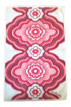 1990s Jonathan Adler Red Floral Pattern Placemat