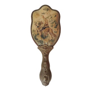 Antique Brass & Gutta Percha Brush With Arabian Horse For Sale