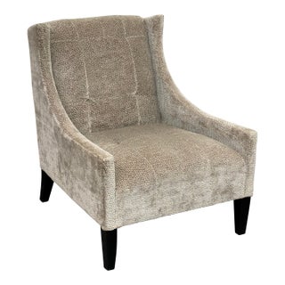 Mid Century Modern Style Chenille Armchair For Sale