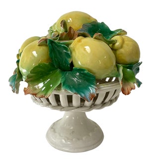 Vintage Italian Majolica Lemon Topiary Centerpiece For Sale