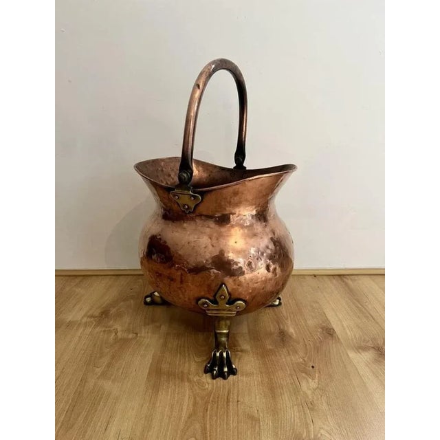 Gold Large Victorian Copper Coal Scuttle, 1850s For Sale - Image 8 of 8