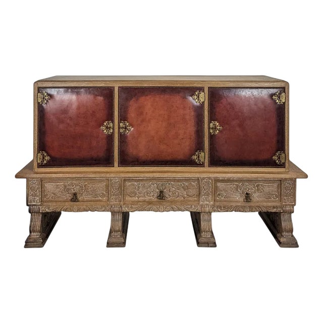 Spanish Renaissance Style Sideboard in Limed Oak For Sale