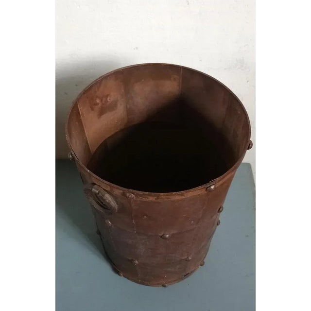 1960s Brutalist Trash Can in Metal, 1960s For Sale - Image 5 of 8