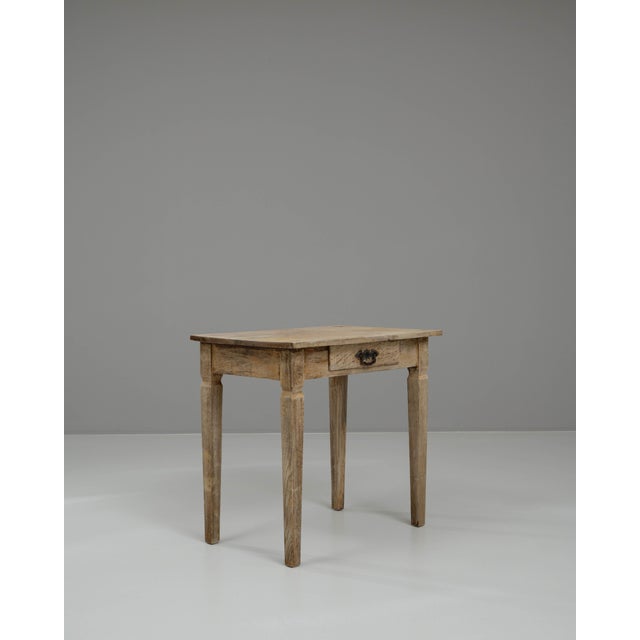 Brown 19th Century French Bleached Oak Side Table For Sale - Image 8 of 12