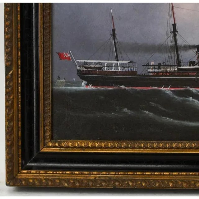British Steamship, Oil on Canvas Provenance: The Susie Hilfiger Collection For Sale In New York - Image 6 of 8