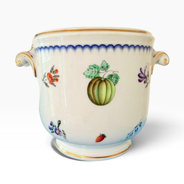 Vintage Richard Ginori porcelain cachepot / jardinière in the collectible Italian Fruits / Frutti Italiani pattern. This...
